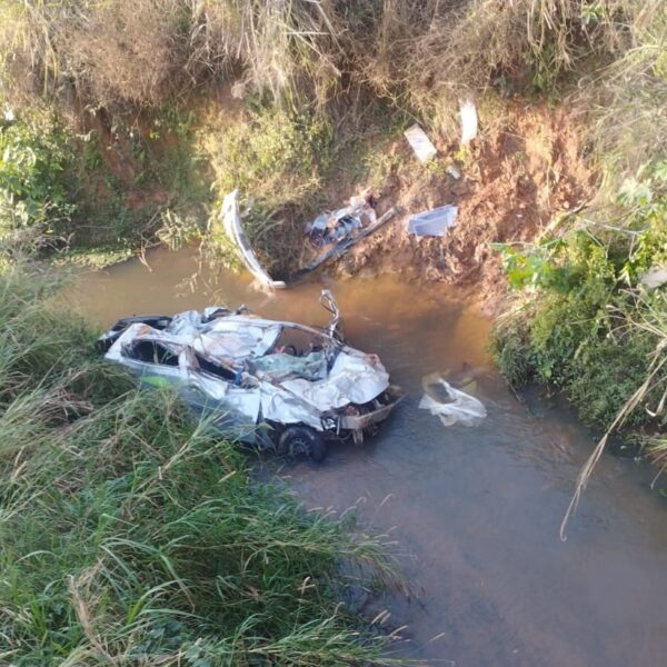 Motorista fica em estado grave após carro cair de ponte na BR-267