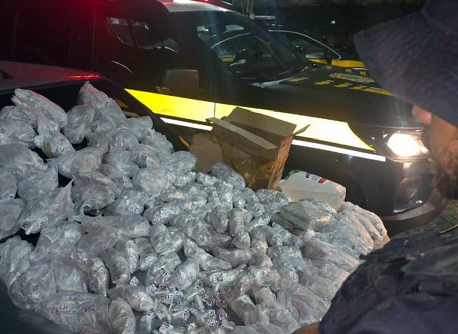 Fiscalização da PRF na BR-116 prende leopoldinense transportando 5 kg de cocaína para Cataguases