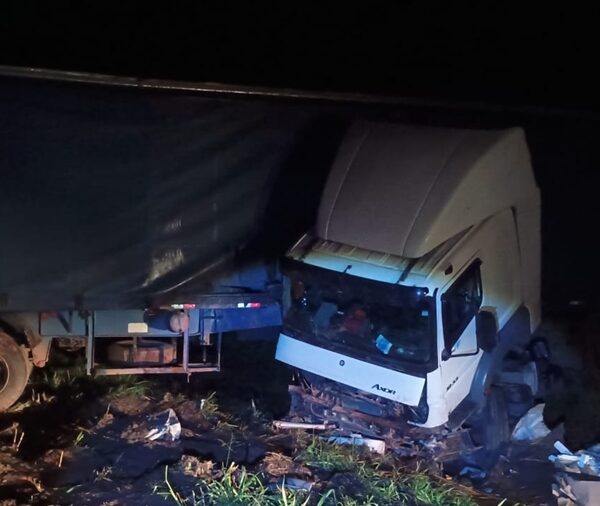 Carreta faz ‘L’ e sai da pista na BR-116 próximo à Serra da Vileta em Leopoldina