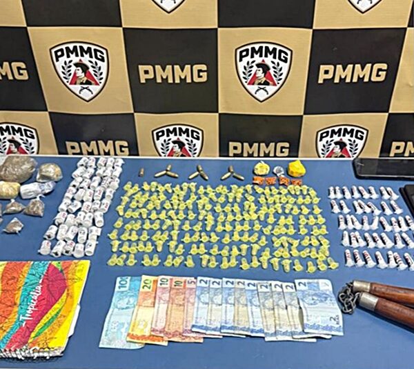 PM apreende drogas e munições no Bela Vista em Leopoldina