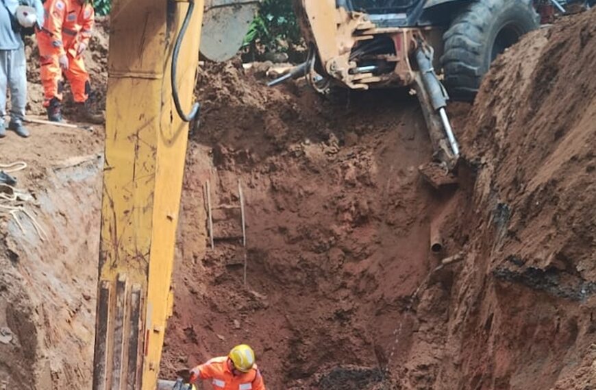 Homem soterrado durante obra no Caiçara não resiste aos ferimentos e morre em Leopoldina