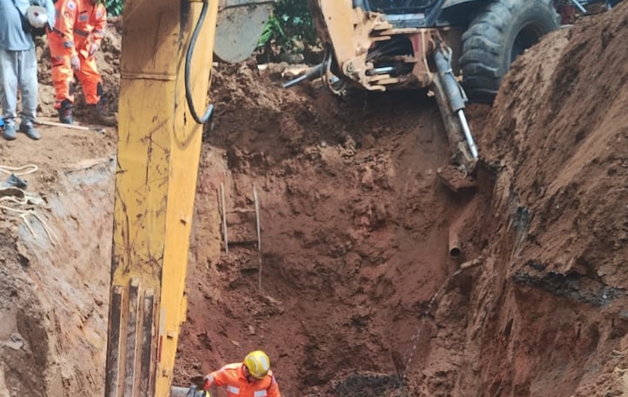 Homem soterrado durante obra no Caiçara não resiste aos ferimentos e morre em Leopoldina