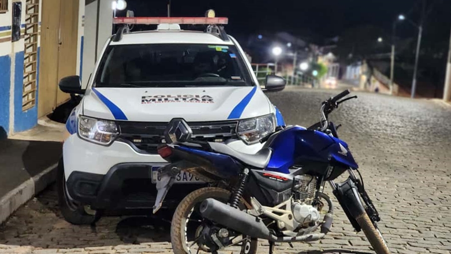 Moto furtada em São João Nepomuceno é recuperada pela PM em Argirita
