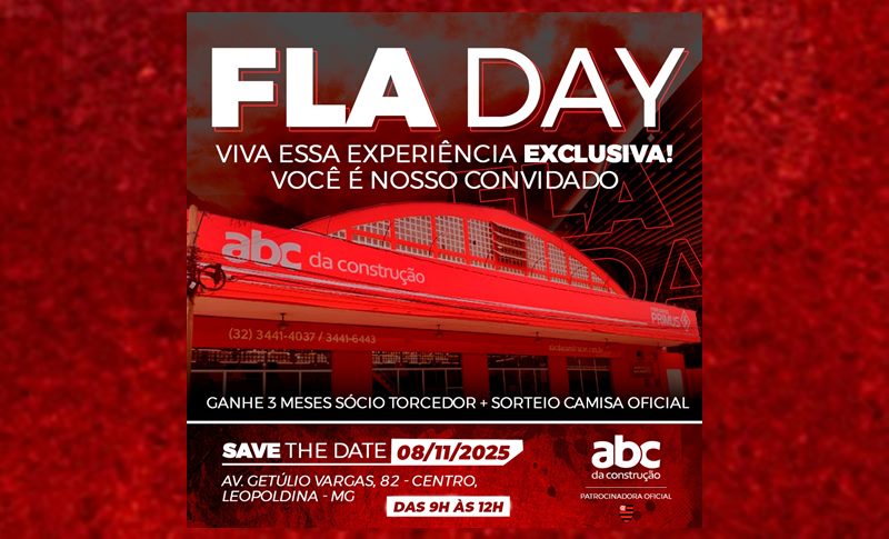 ABC da Construção de Leopoldina promove ‘FLA DAY’ com sorteios e cadastro gratuito de sócio-torcedor do Flamengo