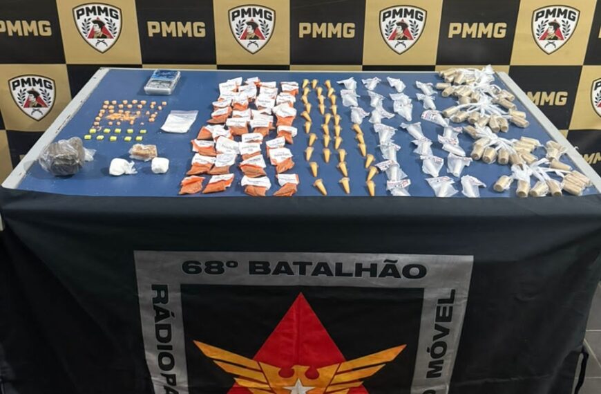PM apreende drogas sintéticas e dezenas de pinos de cocaína no Eldorado em Leopoldina