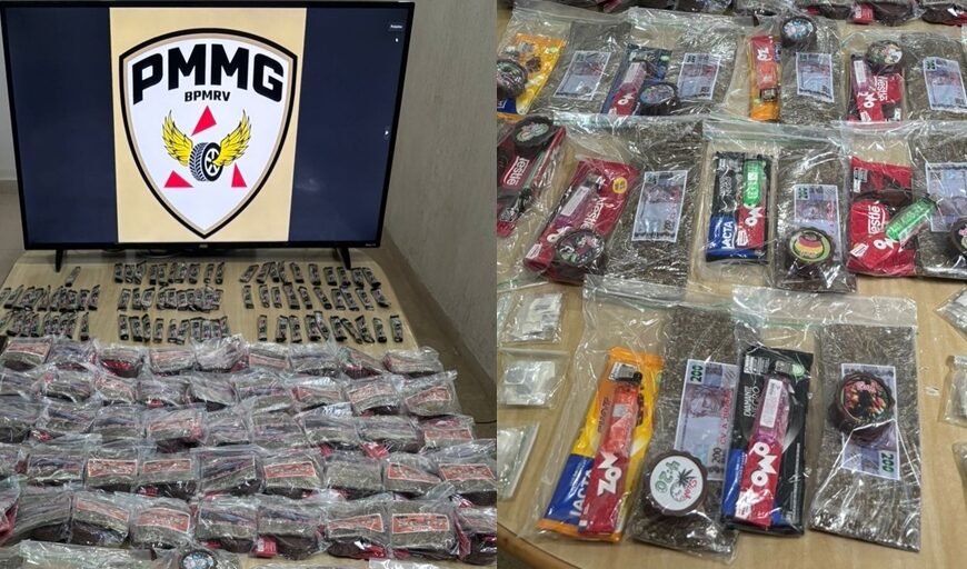 Polícia Militar Rodoviária apreende grande quantidade de drogas na MGC-393 em Além Paraíba