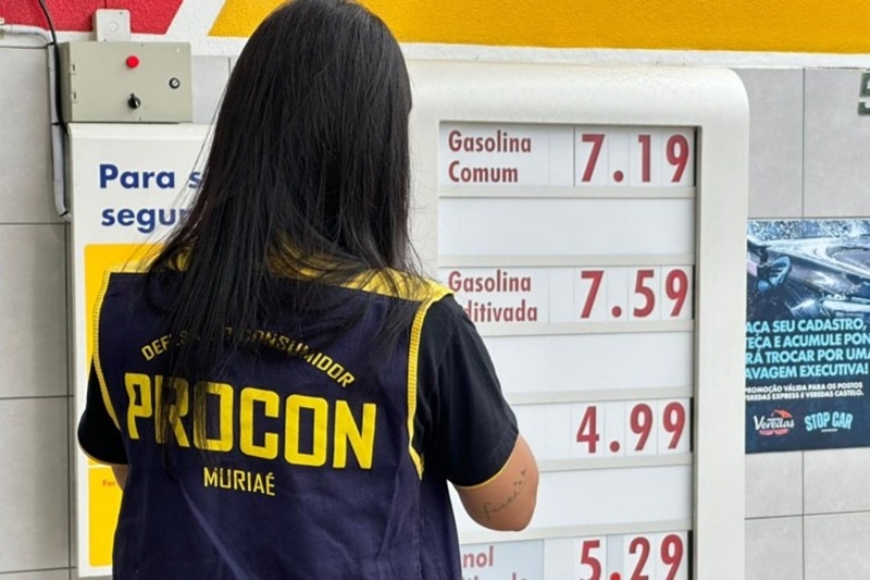 Procon de Muriaé intensifica fiscalização e encontra gasolina a R$ 7,19