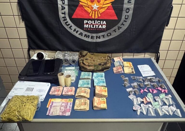 Homem é preso com drogas e mais de R$ 8 mil durante ação da PM em Leopoldina