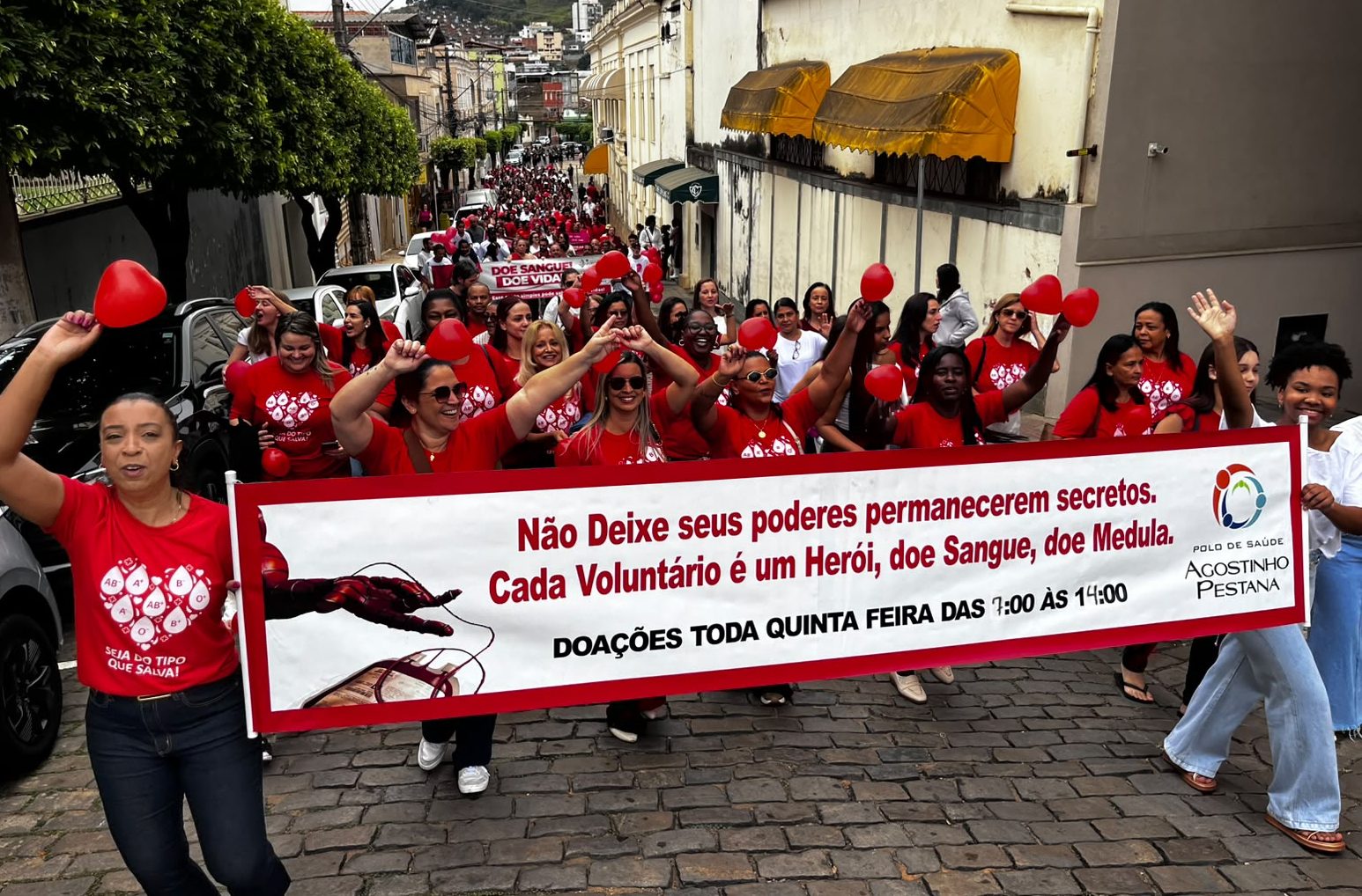 Mobilização no Centro de Leopoldina incentiva doação voluntária de sangue