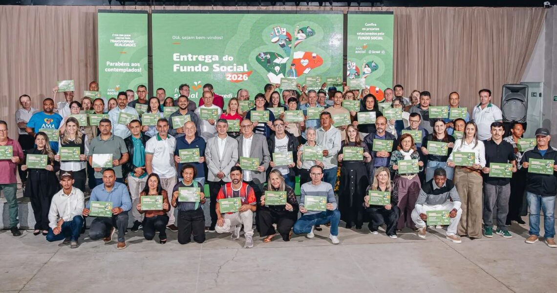 Sicredi distribui Fundo Social e beneficia 63 entidades em 17 cidades da região