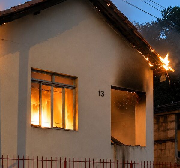 Casa é destruída por incêndio e homem acaba preso em flagrante em Recreio