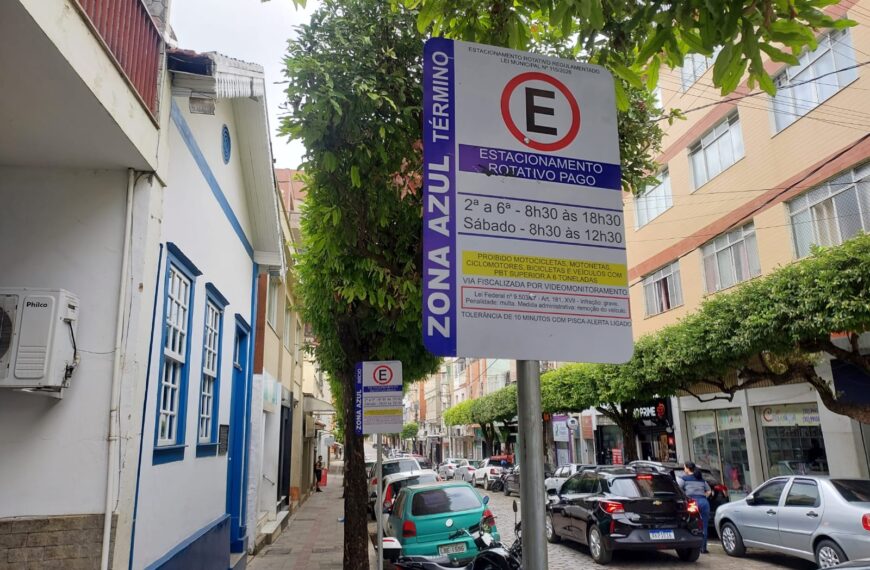 Estacionamento rotativo começa a funcionar na região central de Leopoldina no dia 3 de agosto