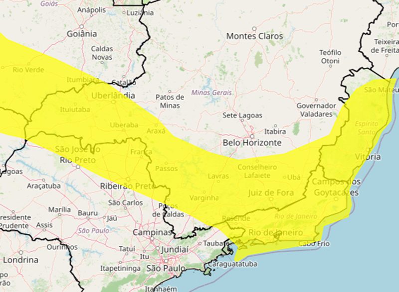 Mais da metade de Minas está em alerta para vendaval nesta quinta-feira
