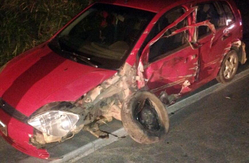 Colisão entre carro e caminhão deixa homem ferido na BR-267 próximo ao distrito de Tebas