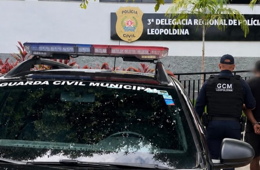 Homem é preso pela GCM de Leopoldina após ocorrência de violência contra mulher em via pública
