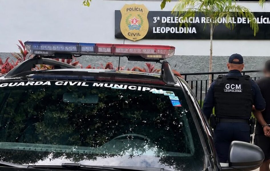 Homem é preso pela GCM de Leopoldina após ocorrência de violência contra mulher em via pública