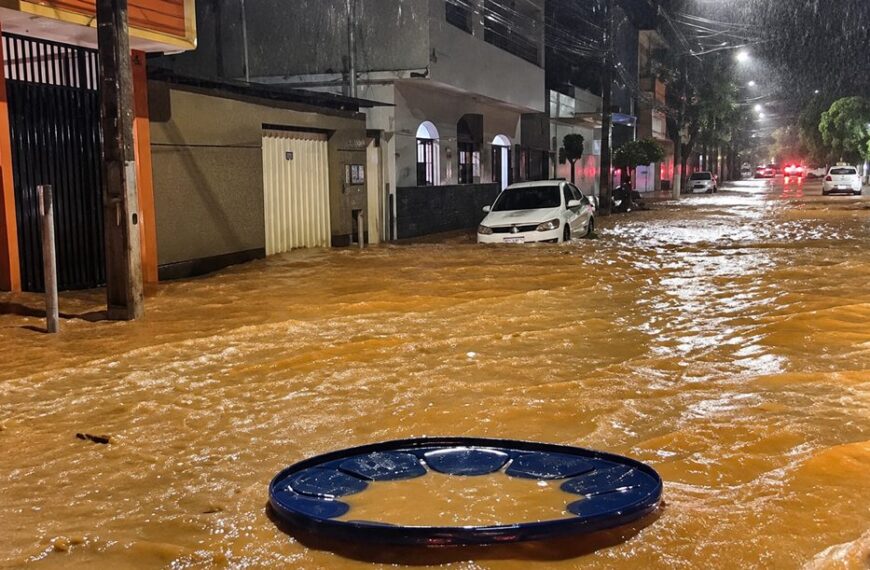 Chuva forte provoca alagamentos em Astolfo Dutra na noite desta terça-feira
