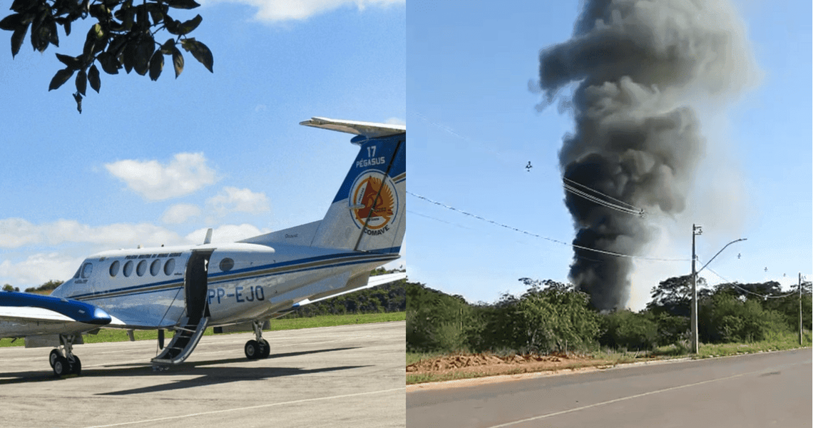 Avião da PM cai perto de Ipatinga e deixa três mortos no Vale do Aço
